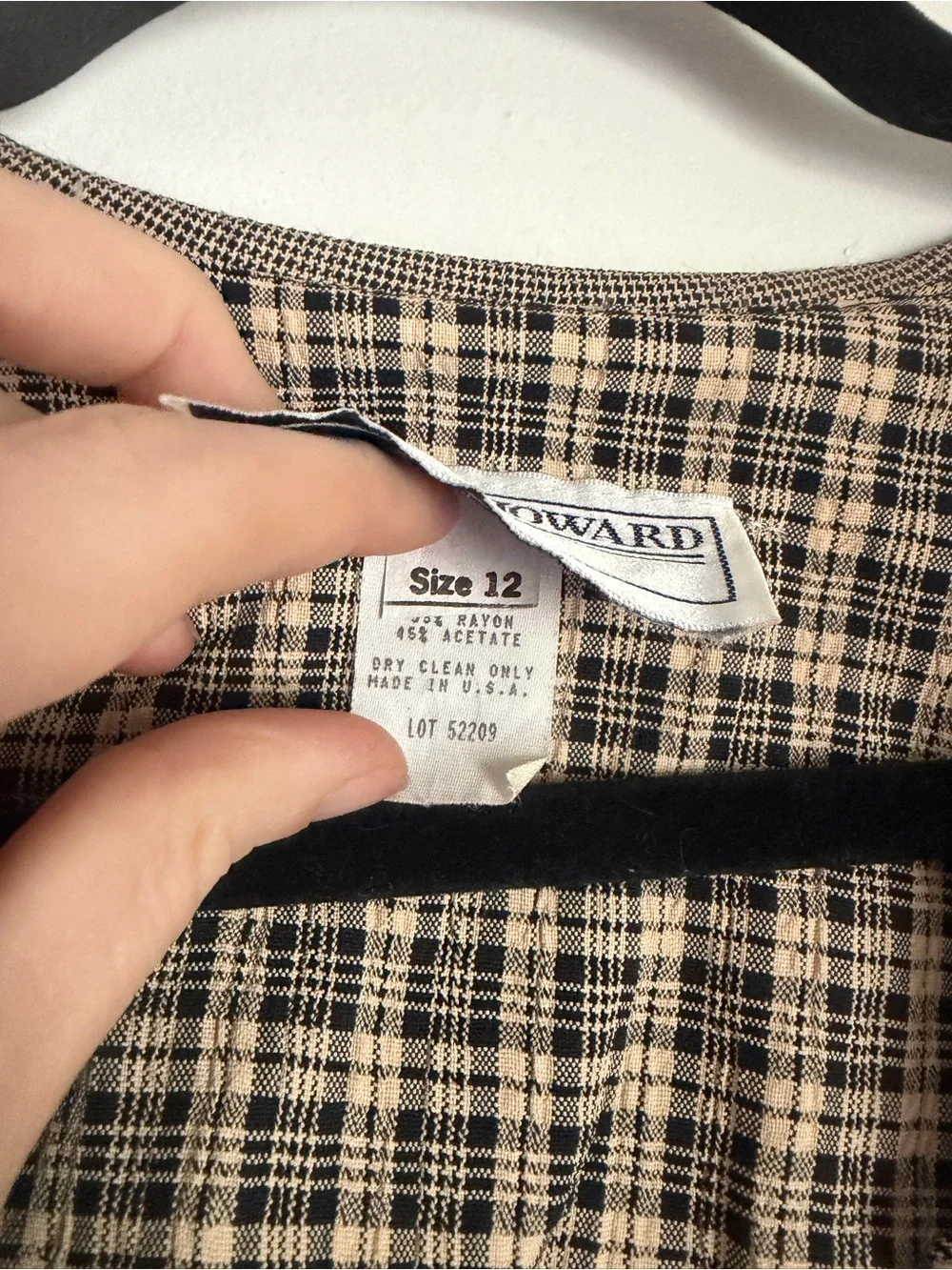 Vintage Jessica Howard Brown & Black Plaid Cropped button down top - Picture 4 of 8